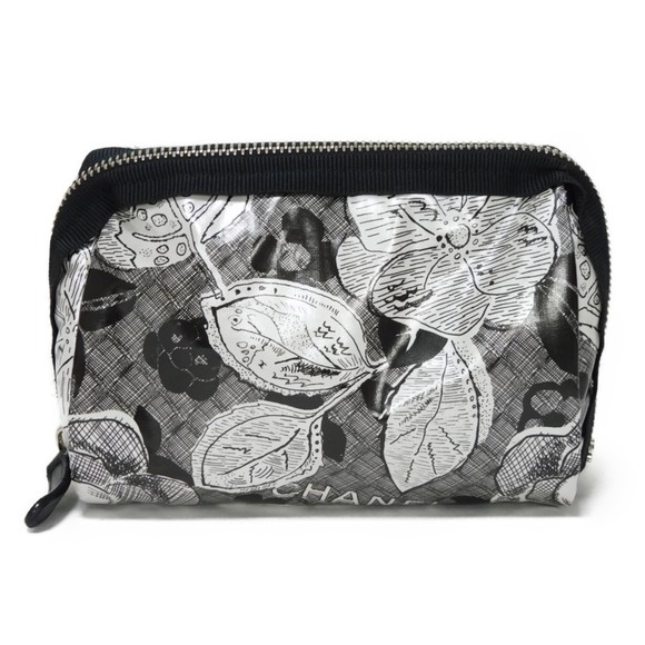 CHANEL Handbags - CHANEL Pouch Camellia Tick CC Mark Flower Mini Silver 26th Series Coco Nylon ...